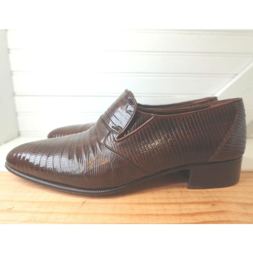 Vintage Steve Gordon's Leather Oxford Loafer Shoes Men's 7 1/2 Women's 9 Lizard